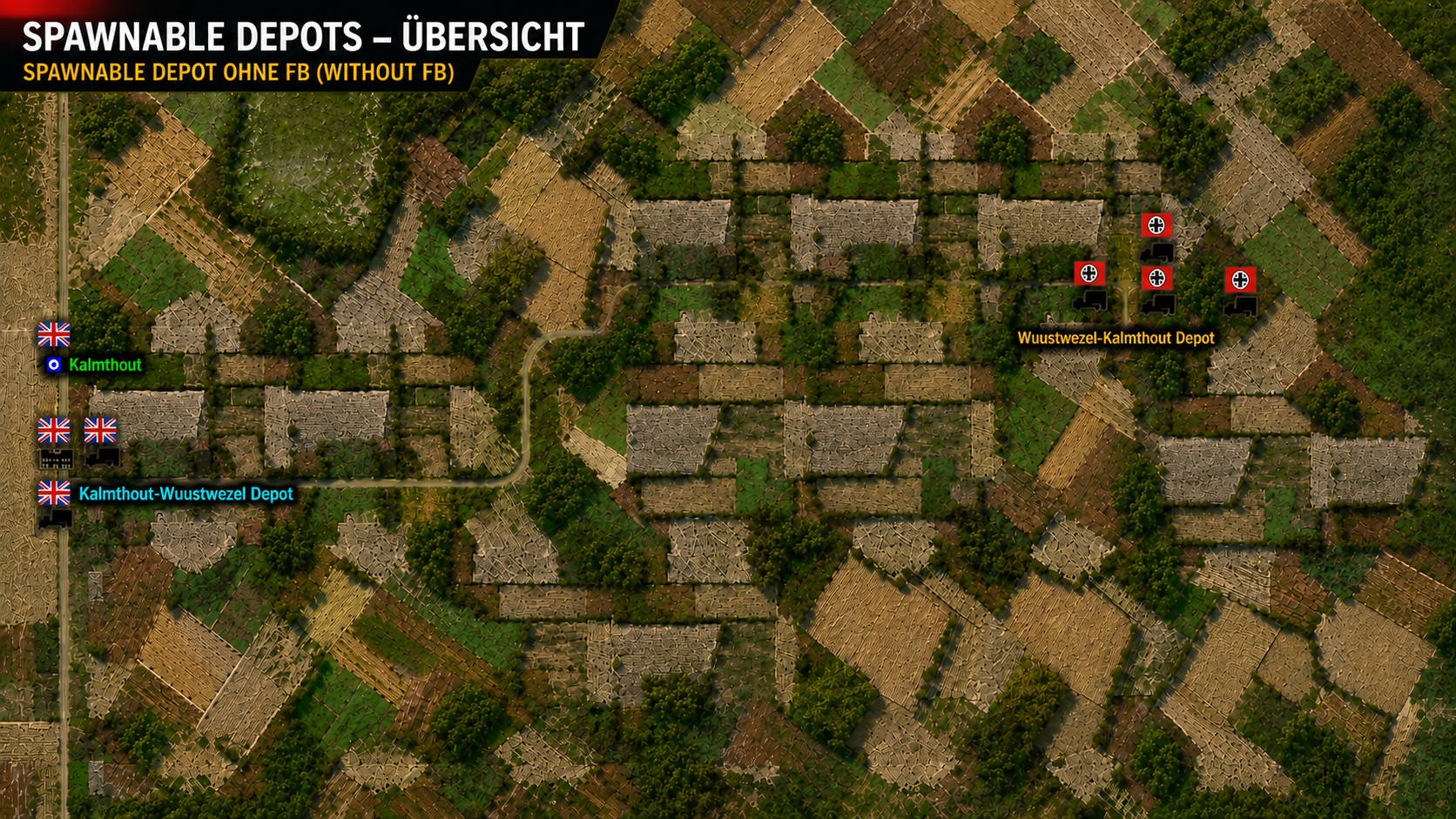 Spawnable Depot ohne direkte Forward-Base-Verbindung zwischen Kalmthout und Wuustwezel